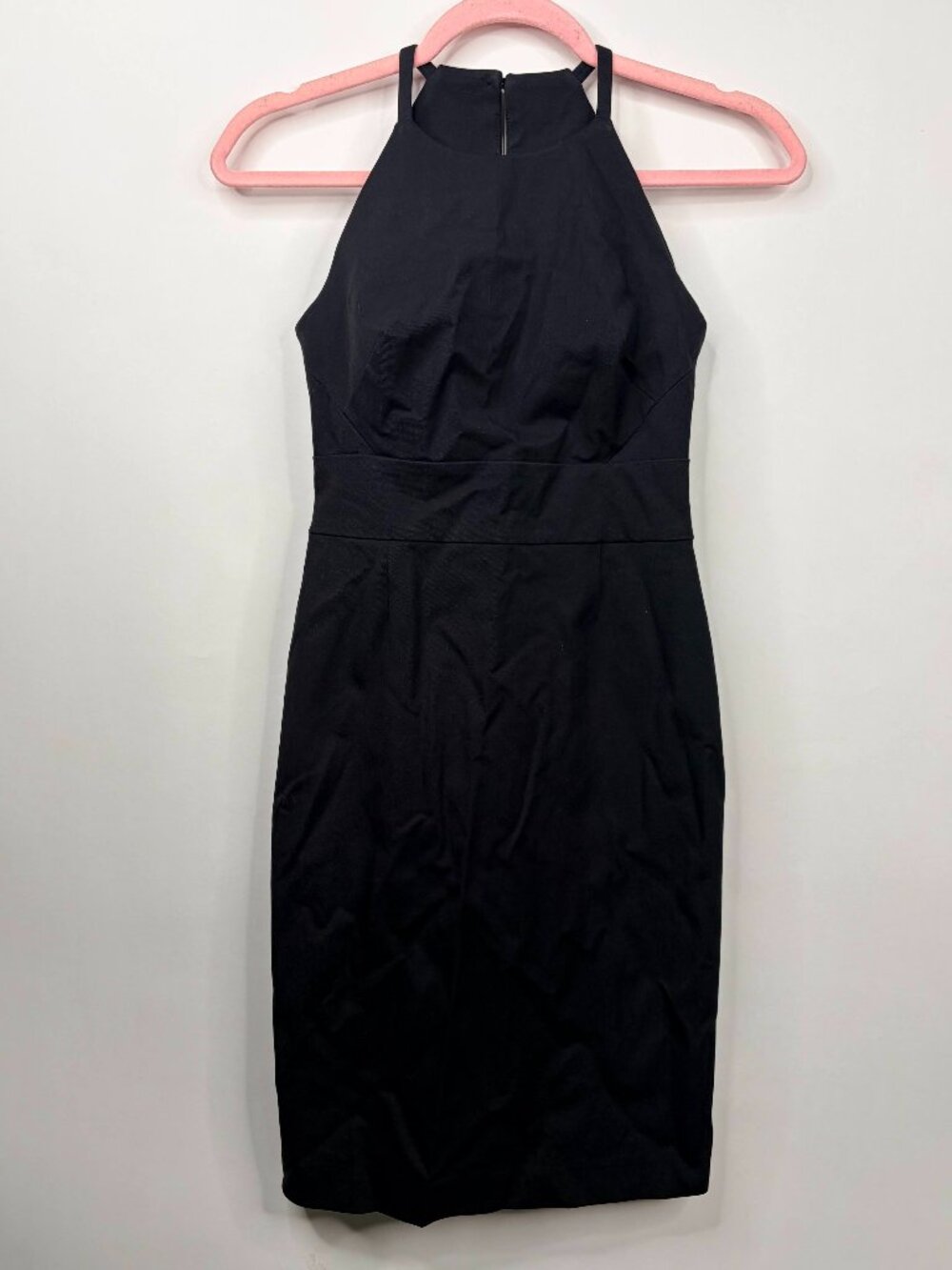 2/$30 Banana Republic Halter Bi-Stretch Racer Neck Sheath Dress Black 00 #A2476 - Picture 4 of 11